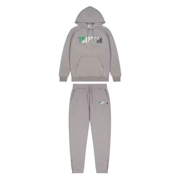 Grey Trapstar Chenille Decoded Hooded Tracksuit