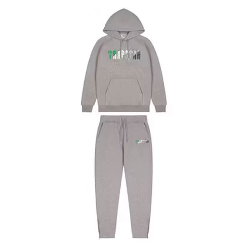 Grey Trapstar Chenille Decoded Hooded Tracksuit