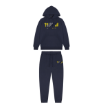 Navy Yellow Chenille Decoded Hoodie Tracksuit