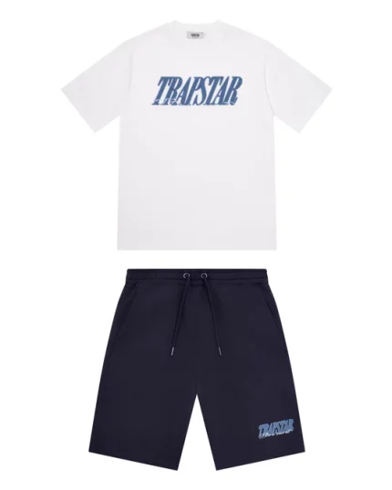 TRAPSTAR SIGNATURE 2.0 SHORTS SET – WHITE-BLUE